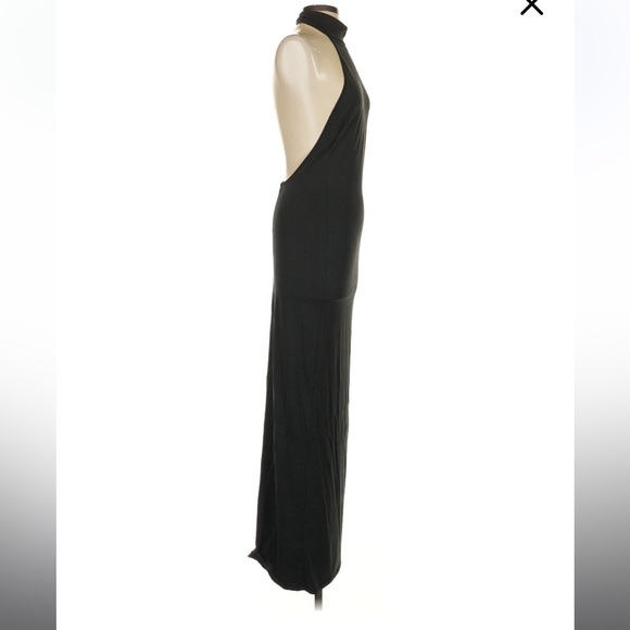SKIMS SMOOTH LOUNGE LOW BACK HALTER DRESS Maxi Backless Mock Neck Small Black - Picture 5 of 16